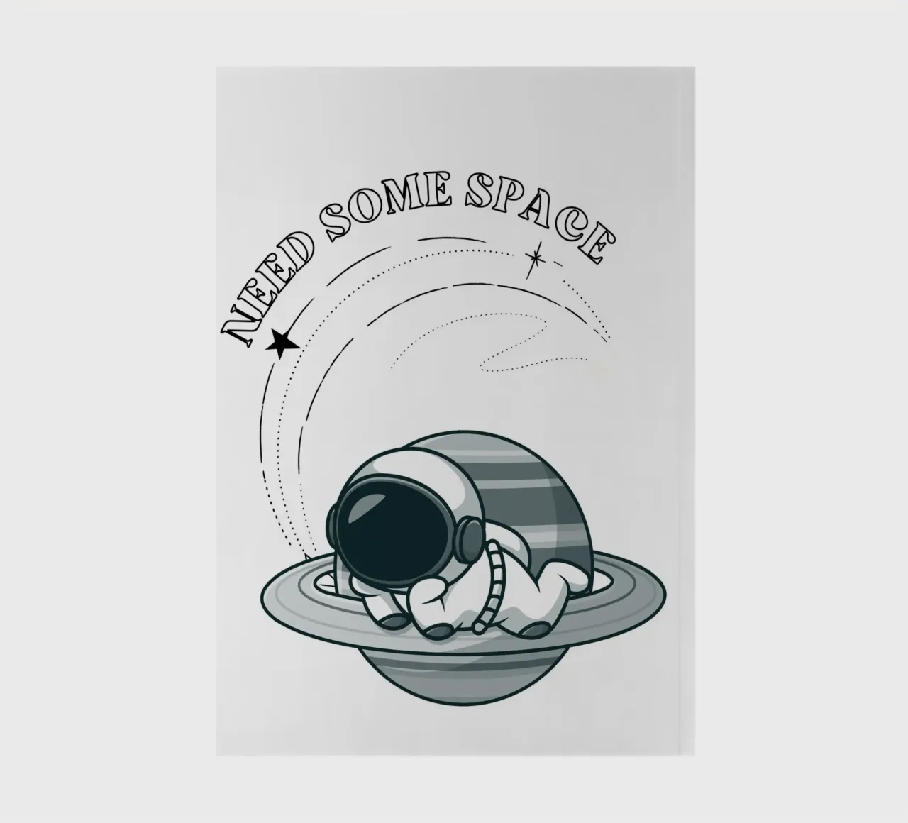 "Need Some Space" Astronaut Nap - Minimalist Print notebook by homdeco