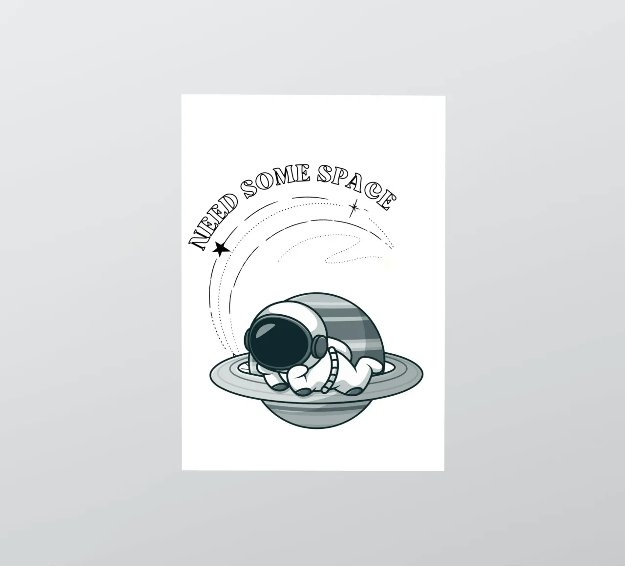 "Need Some Space" Astronaut Nap - Minimalist Print sticker by homdeco