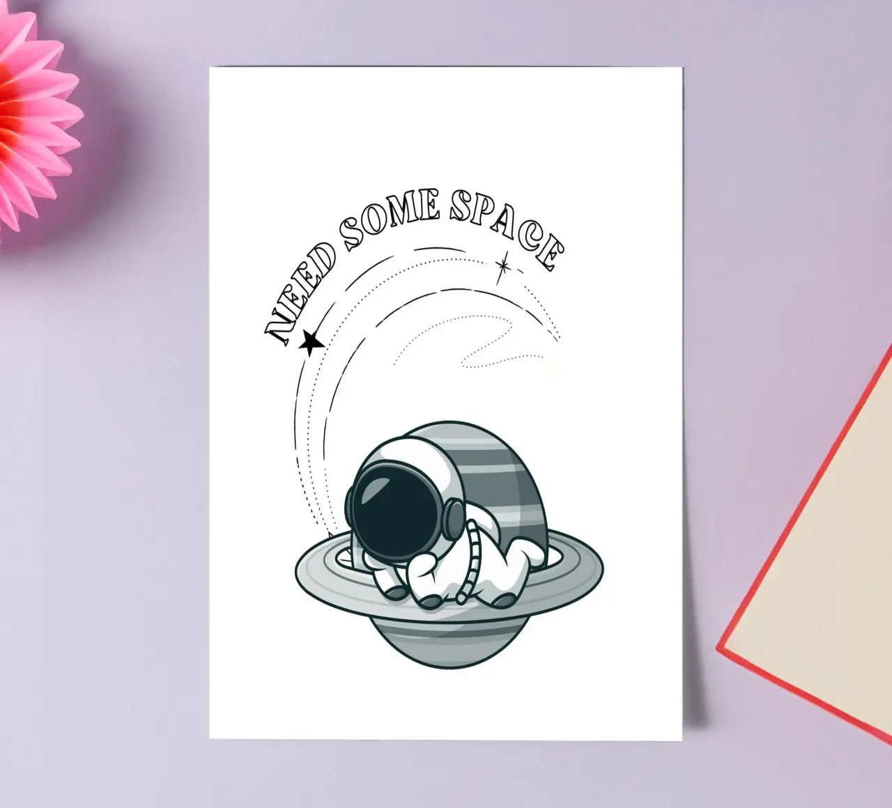 "Need Some Space" Astronaut Nap - Minimalist Print sticker sheet by homdeco