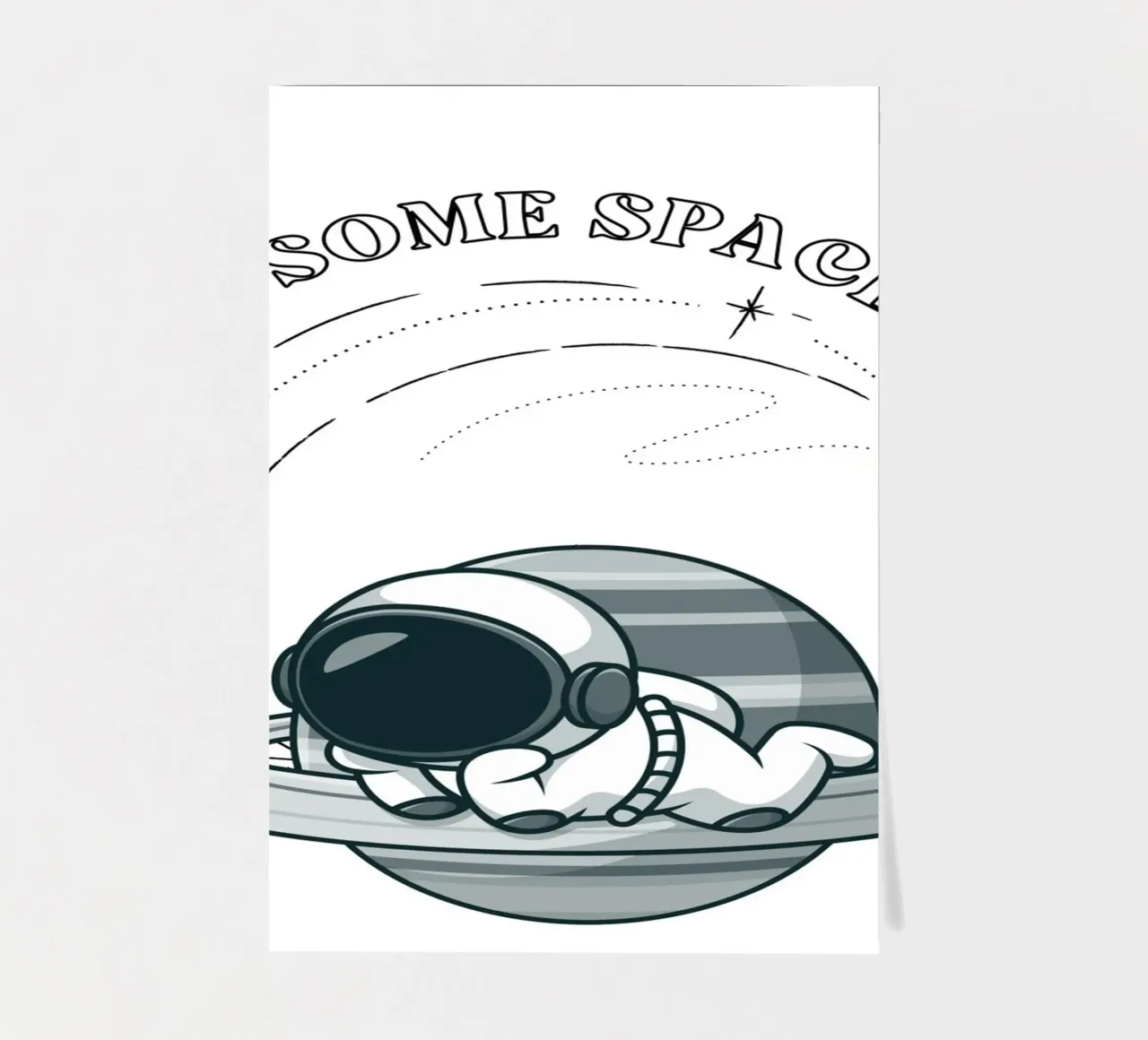 "Need Some Space" Astronaut Nap - Minimalist Print sticker sheet by homdeco