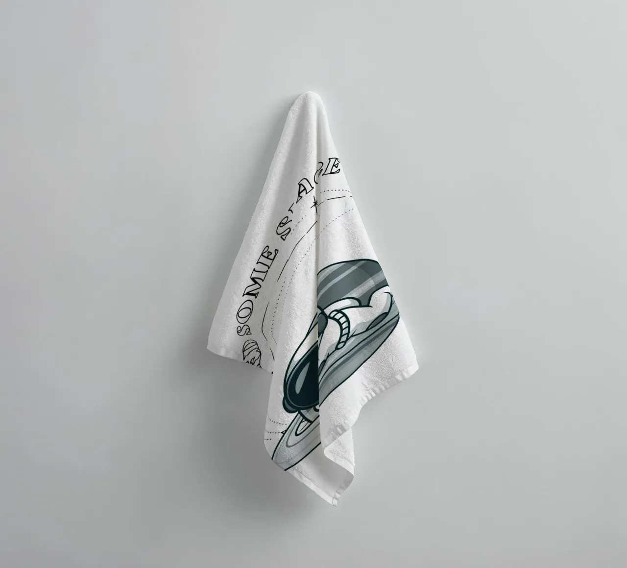 "Need Some Space" Astronaut Nap - Minimalist Print towel by homdeco
