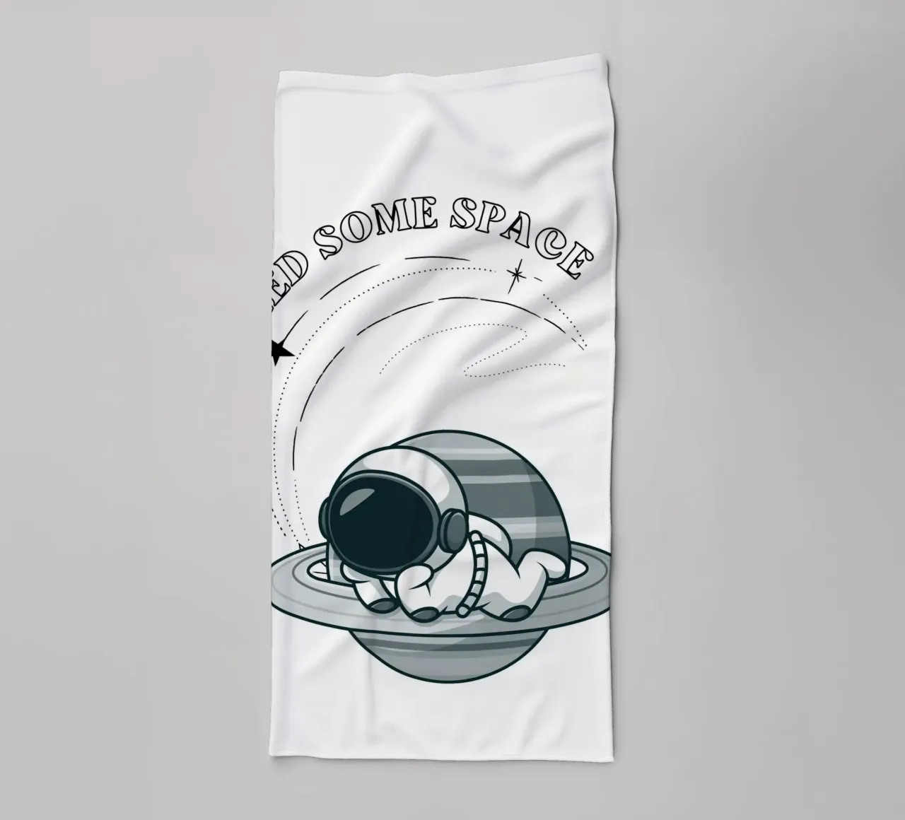 "Need Some Space" Astronaut Nap - Minimalist Print towel by homdeco