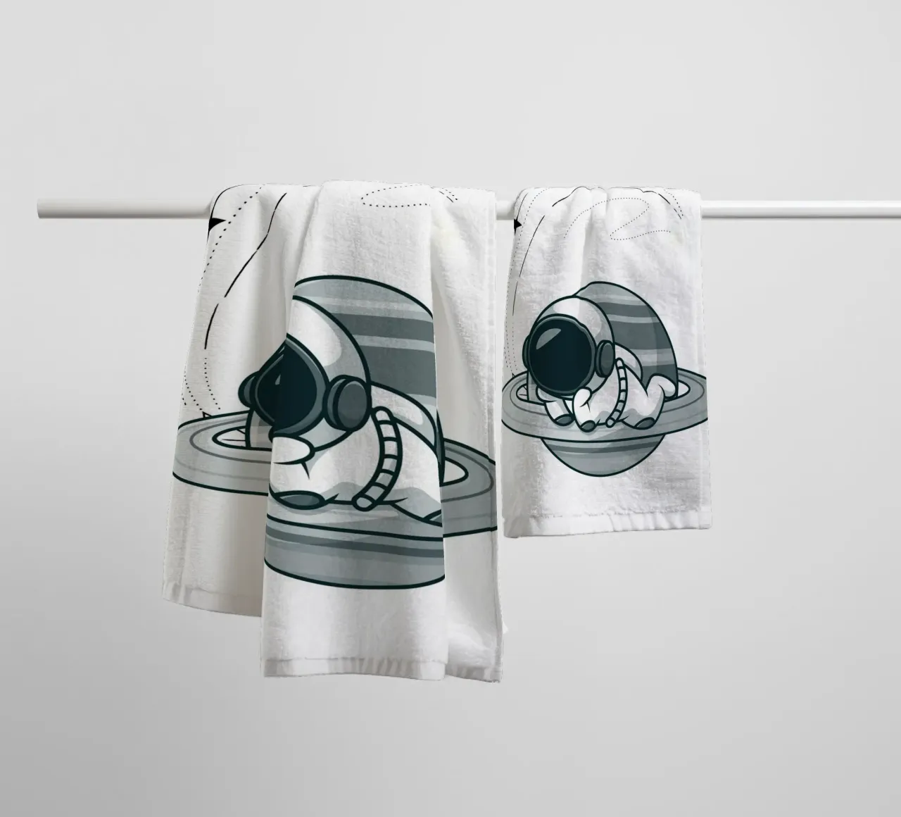 "Need Some Space" Astronaut Nap - Minimalist Print towel by homdeco