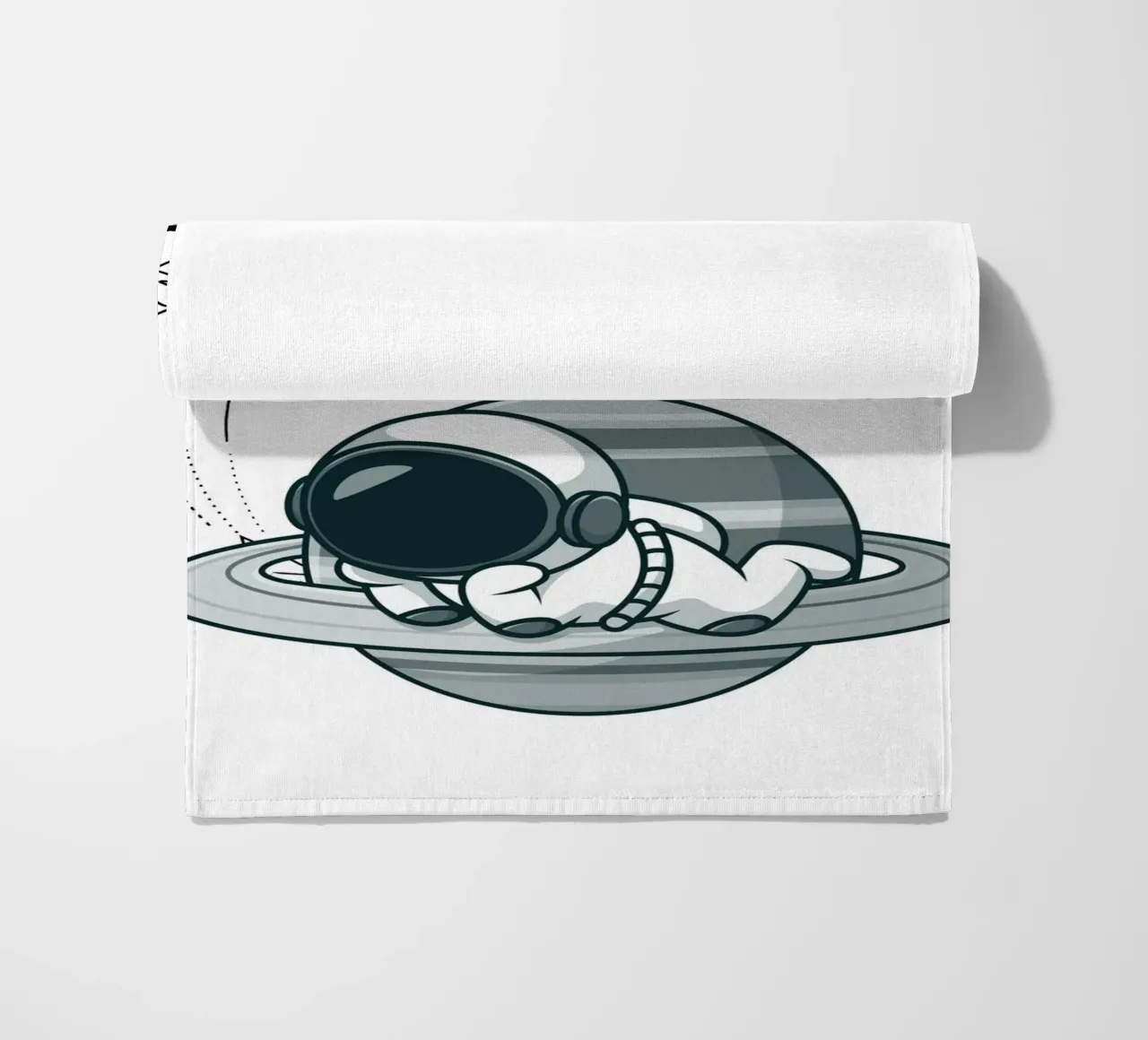 "Need Some Space" Astronaut Nap - Minimalist Print beach towel by homdeco