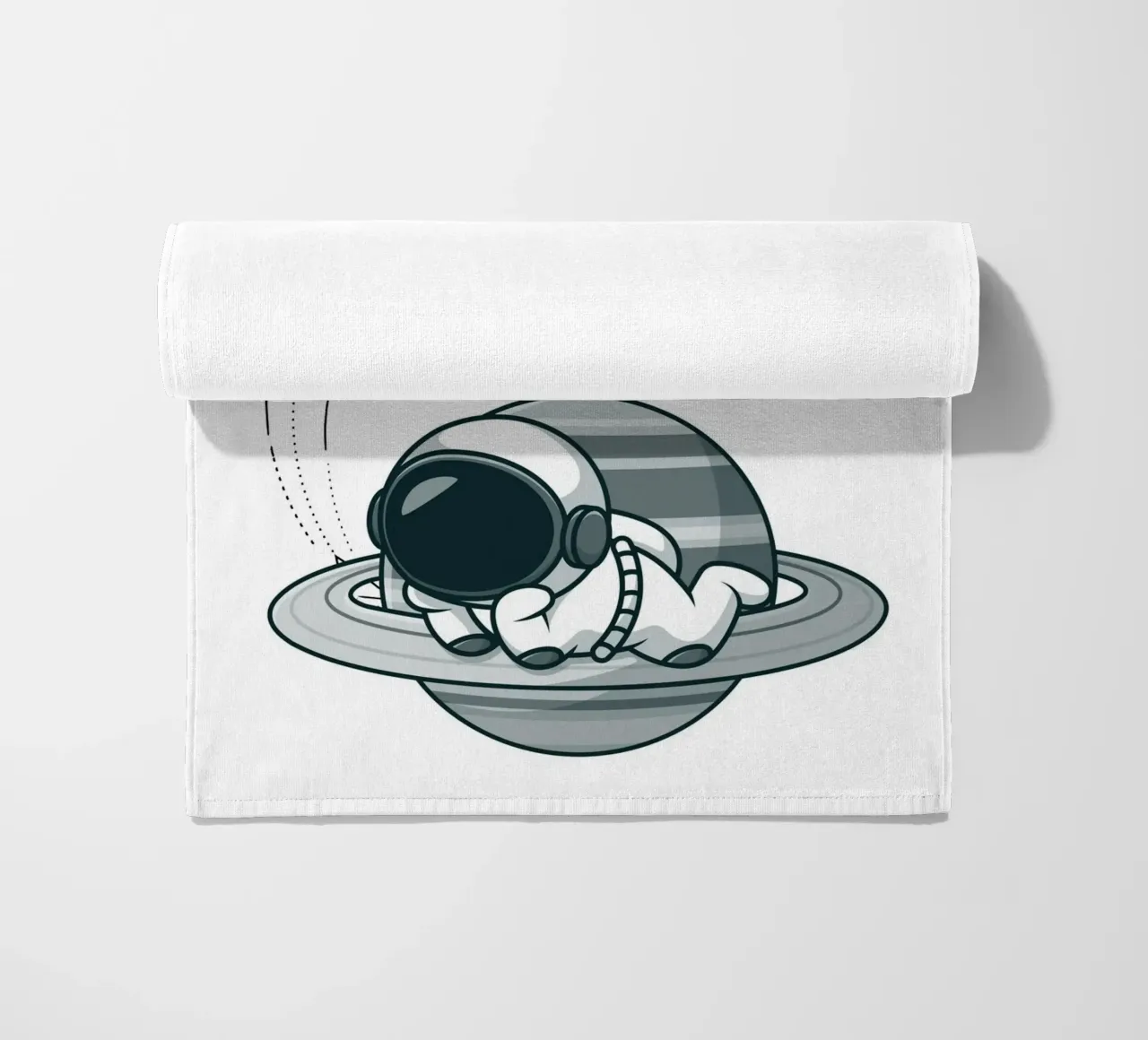 "Need Some Space" Astronaut Nap - Minimalist Print beach towel by homdeco