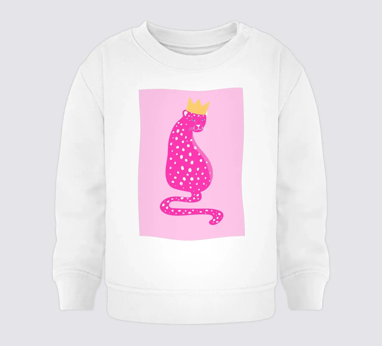 Leopardo rosa real - Corona dorada Pop Art Print sudadera de bebé de homdeco