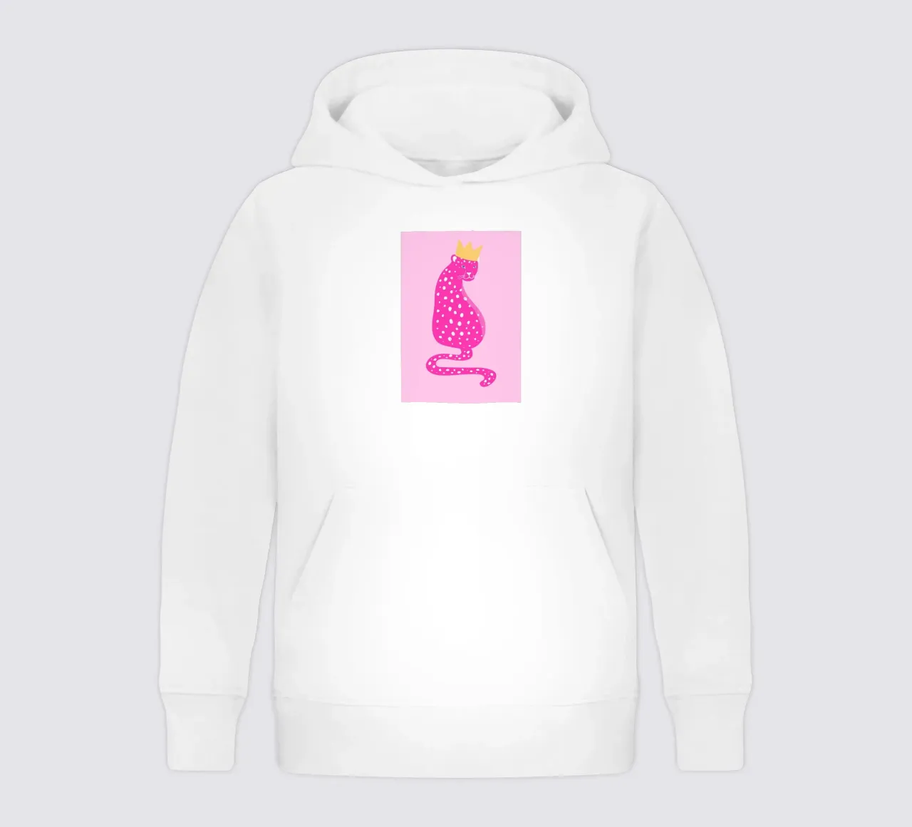 Leopardo rosa real - Corona dorada Pop Art Print sudadera con capucha para niño de homdeco