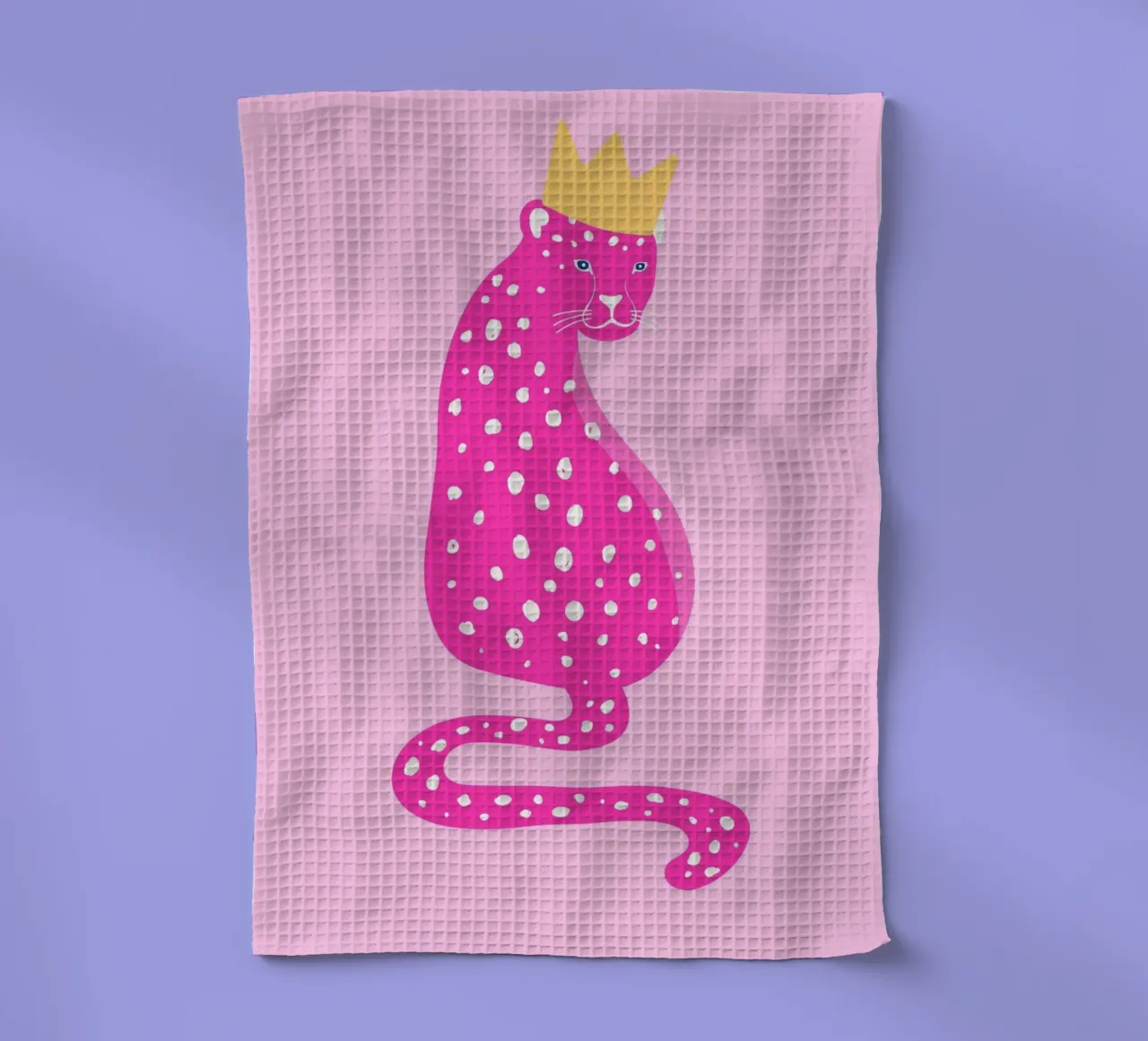 Léopard rose royal - Couronne d'or Pop Art Print torchon de homdeco