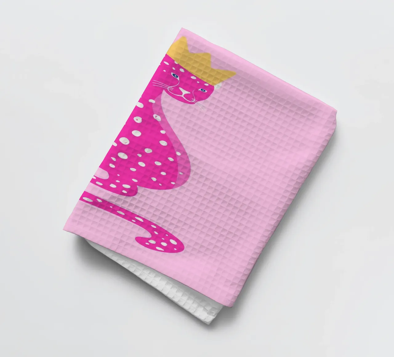 Léopard rose royal - Couronne d'or Pop Art Print torchon de homdeco