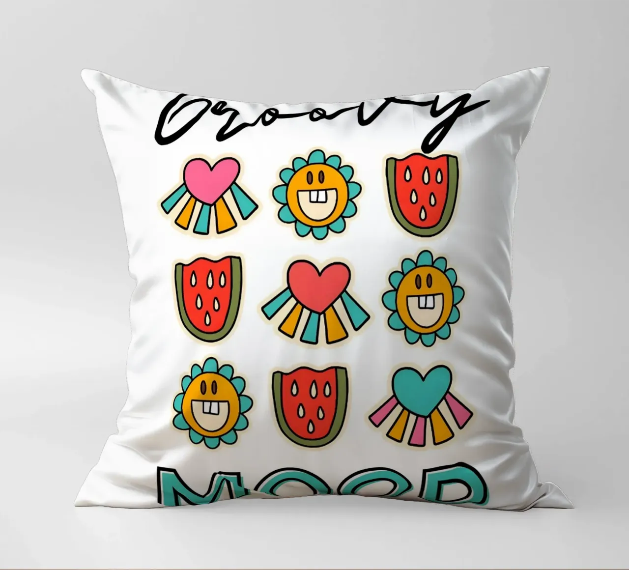 Groovy Mood - Retro Summer Pop Art Print coussin de homdeco
