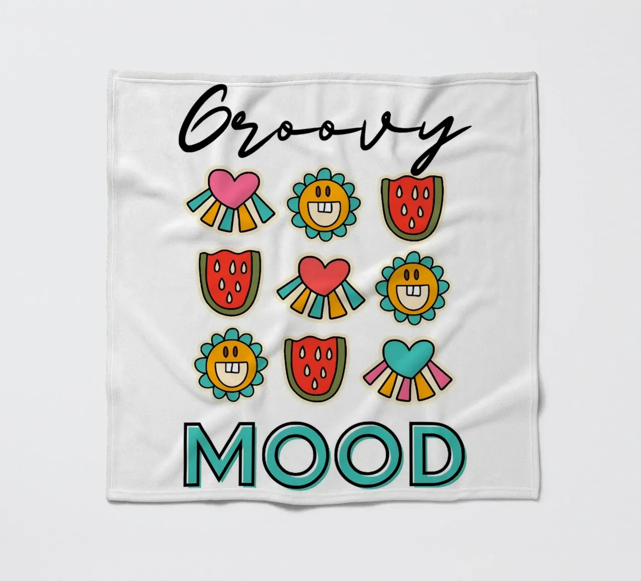 Groovy Mood - Retro Summer Pop Art Print plaid polaire de homdeco