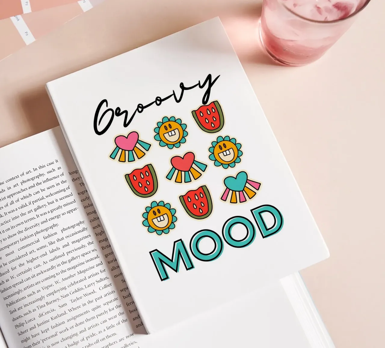 Groovy Mood - Retro Summer Pop Art Print carnet de notes de homdeco