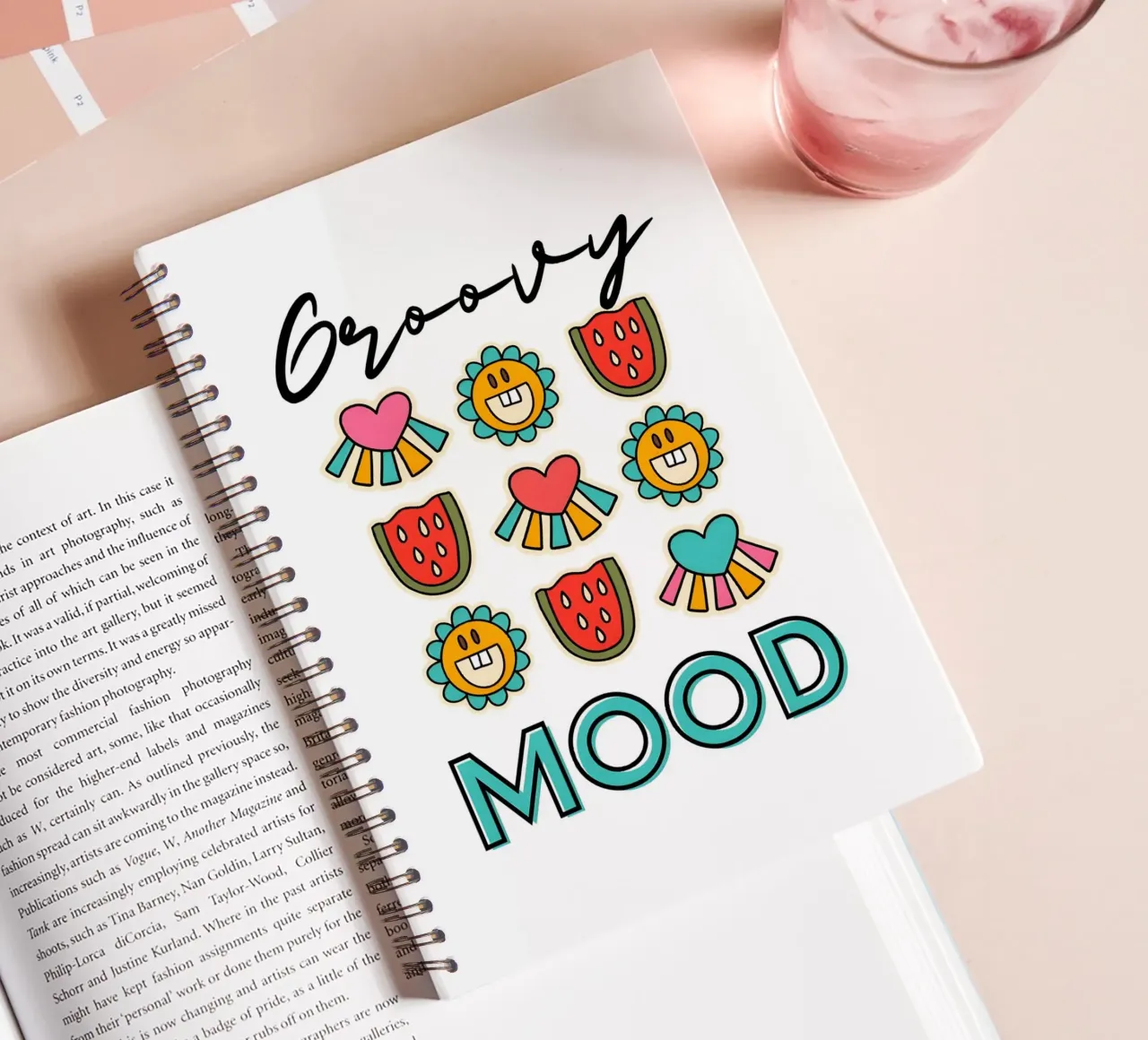 Groovy Mood - Retro Summer Pop Art Print carnet à spirale de homdeco