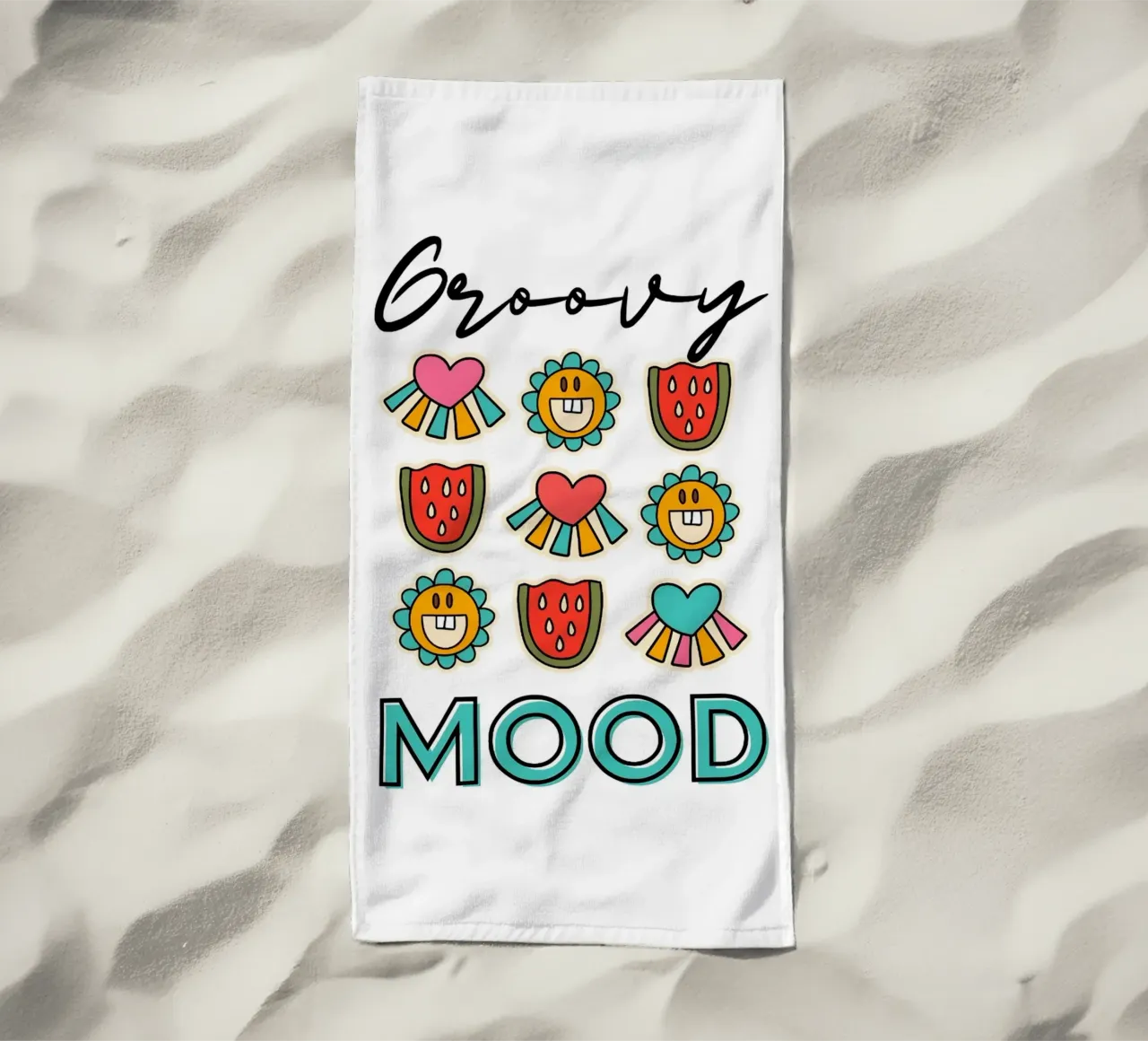 Groovy Mood - Retro Summer Pop Art Print serviette de plage de homdeco