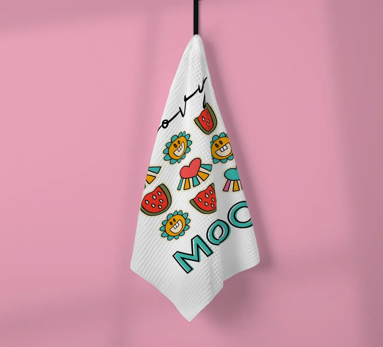 Groovy Mood - Retro Summer Pop Art Print torchon de homdeco
