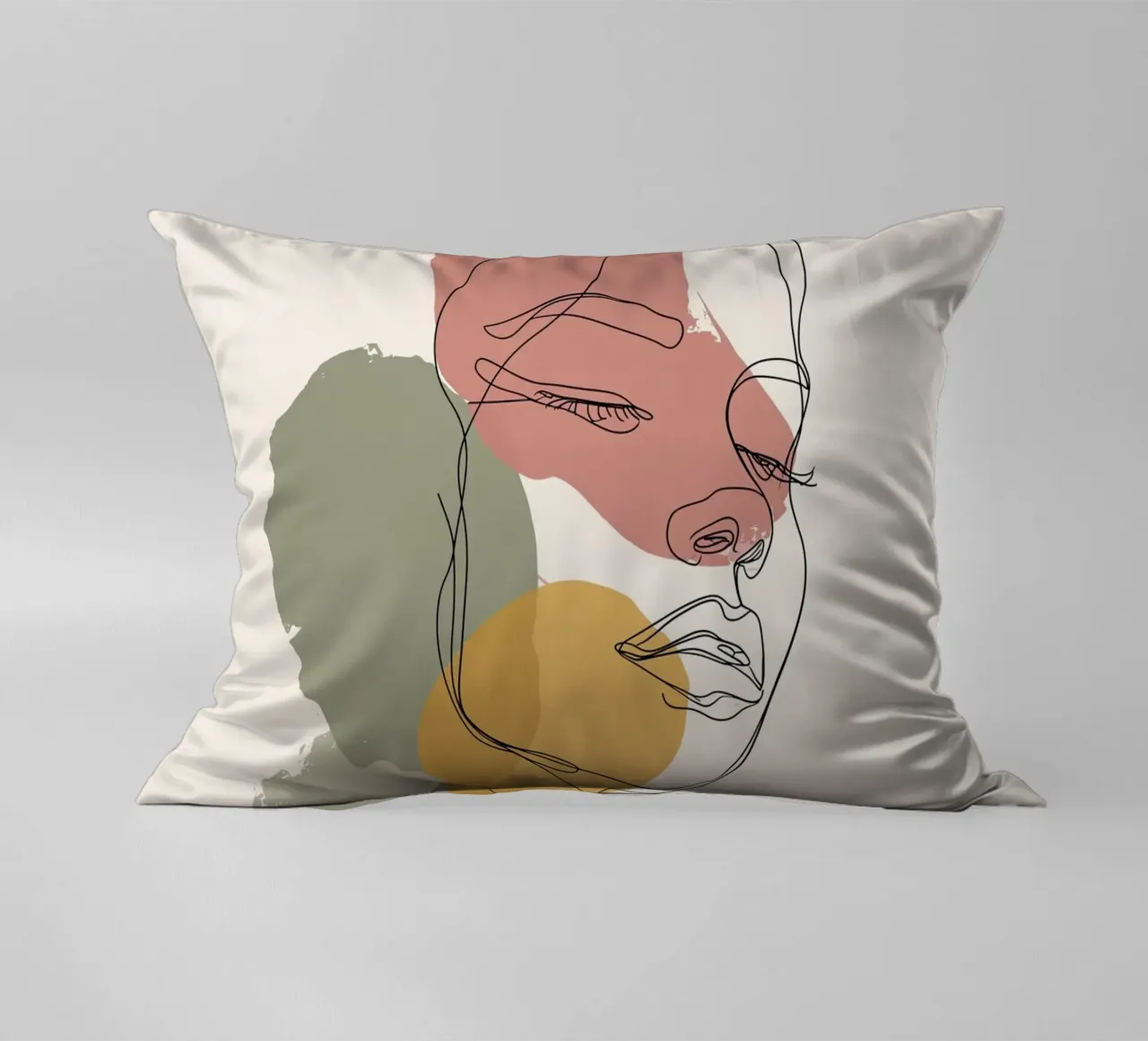 Feminine Line Artwork | Graceful Abstract creative Artwork decorative cushion by Kaji