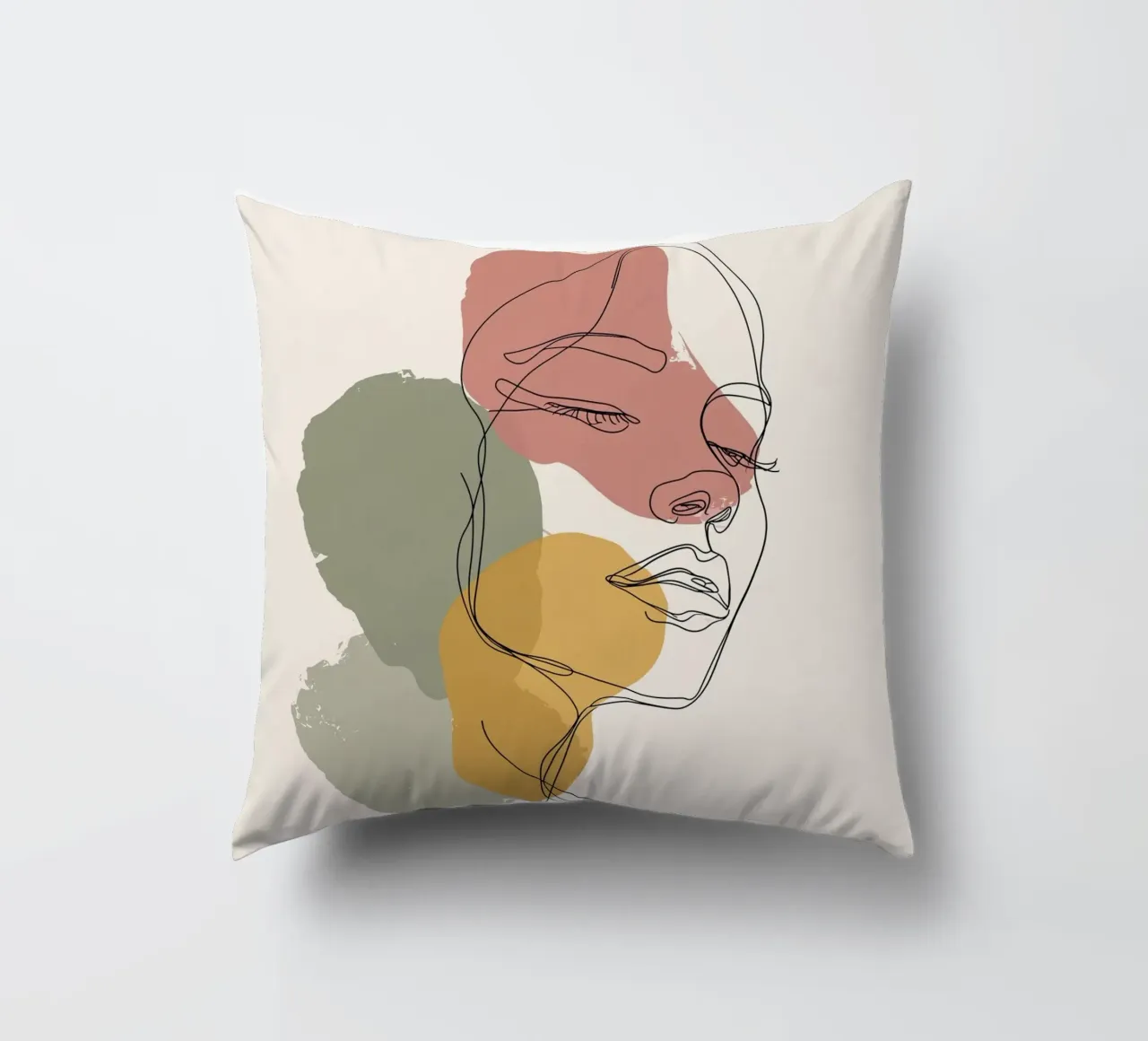 Feminine Line Artwork | Graceful Abstract creative Artwork decorative cushion by Kaji