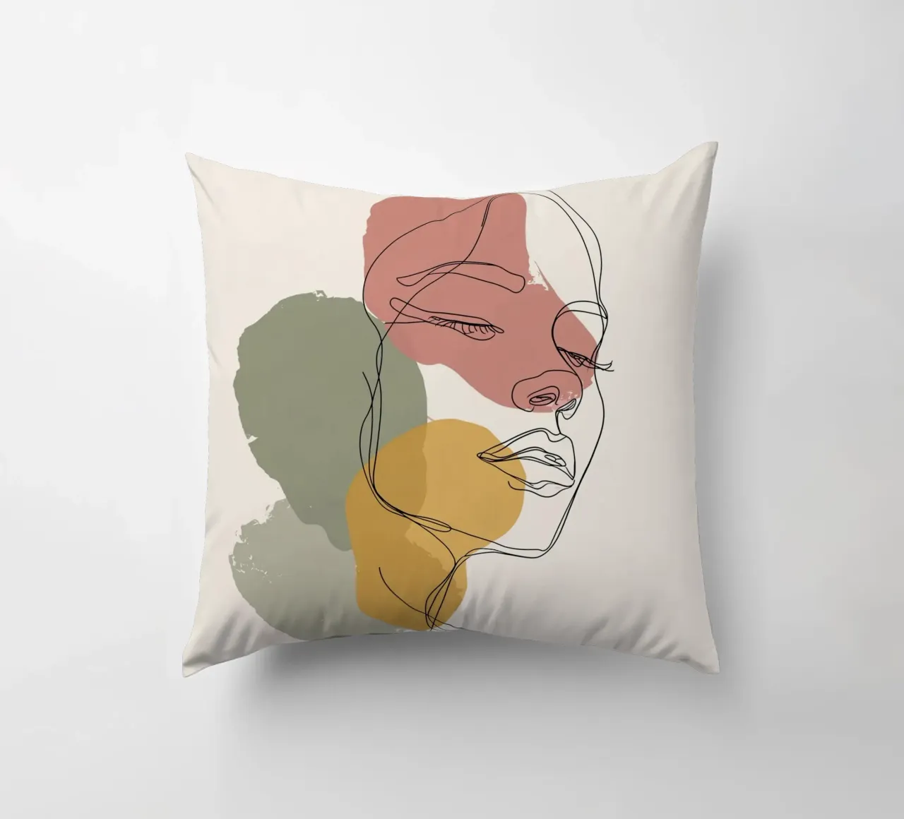Feminine Line Artwork | Graceful Abstract creative Artwork decorative cushion by Kaji