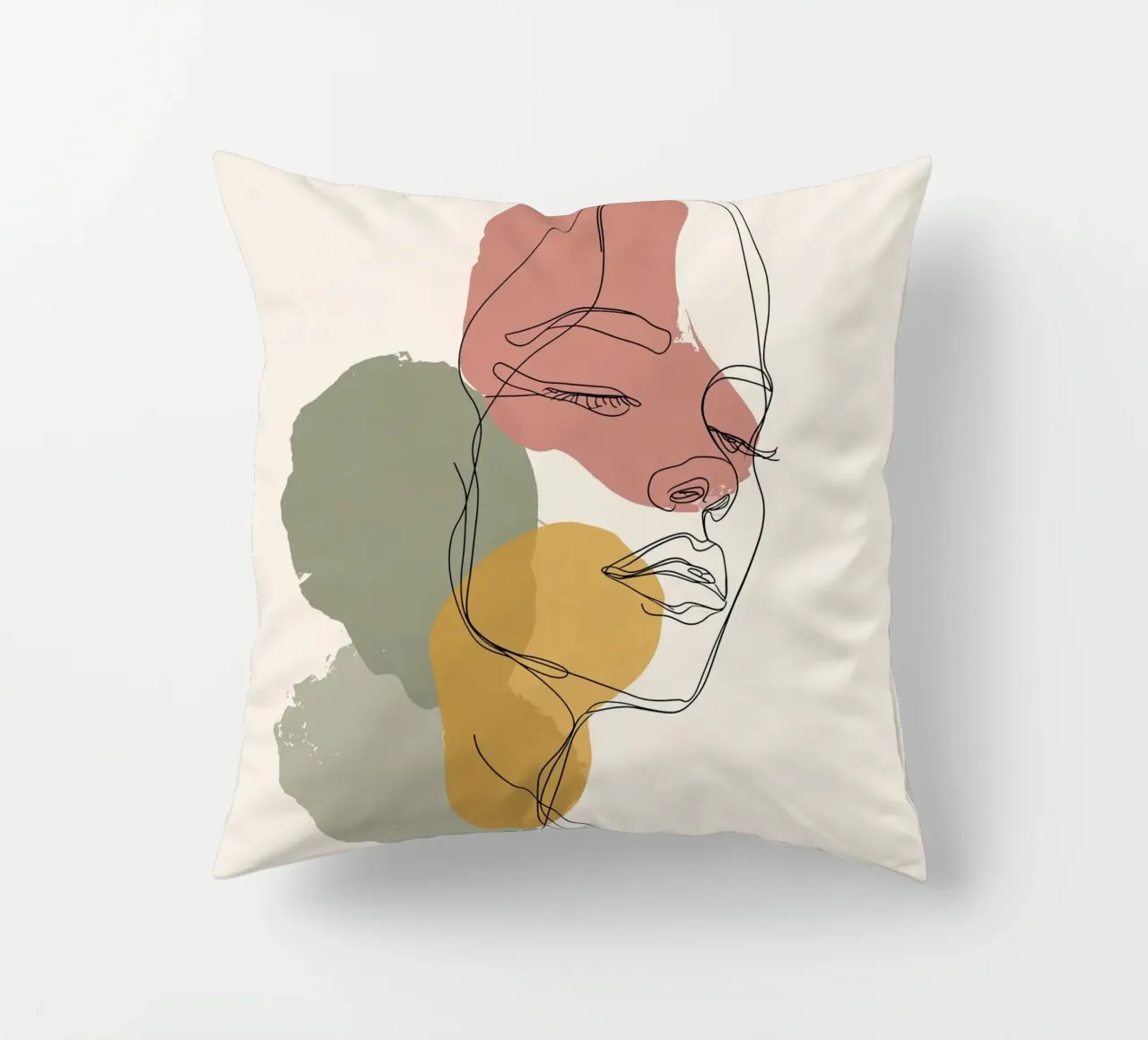 Feminine Line Artwork | Graceful Abstract creative Artwork decorative cushion by Kaji
