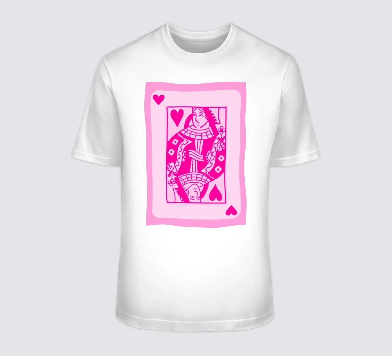 Fuchsia Hartenkoningin - Pop Art Kaart Print t-shirt van homdeco