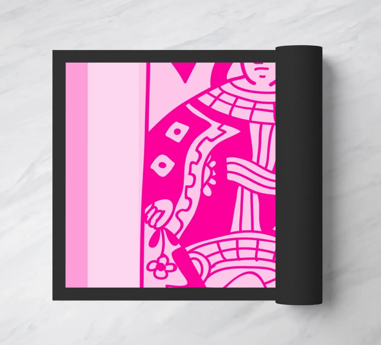 Fuchsia Queen of Hearts - Pop Art Card Print doormat by homdeco