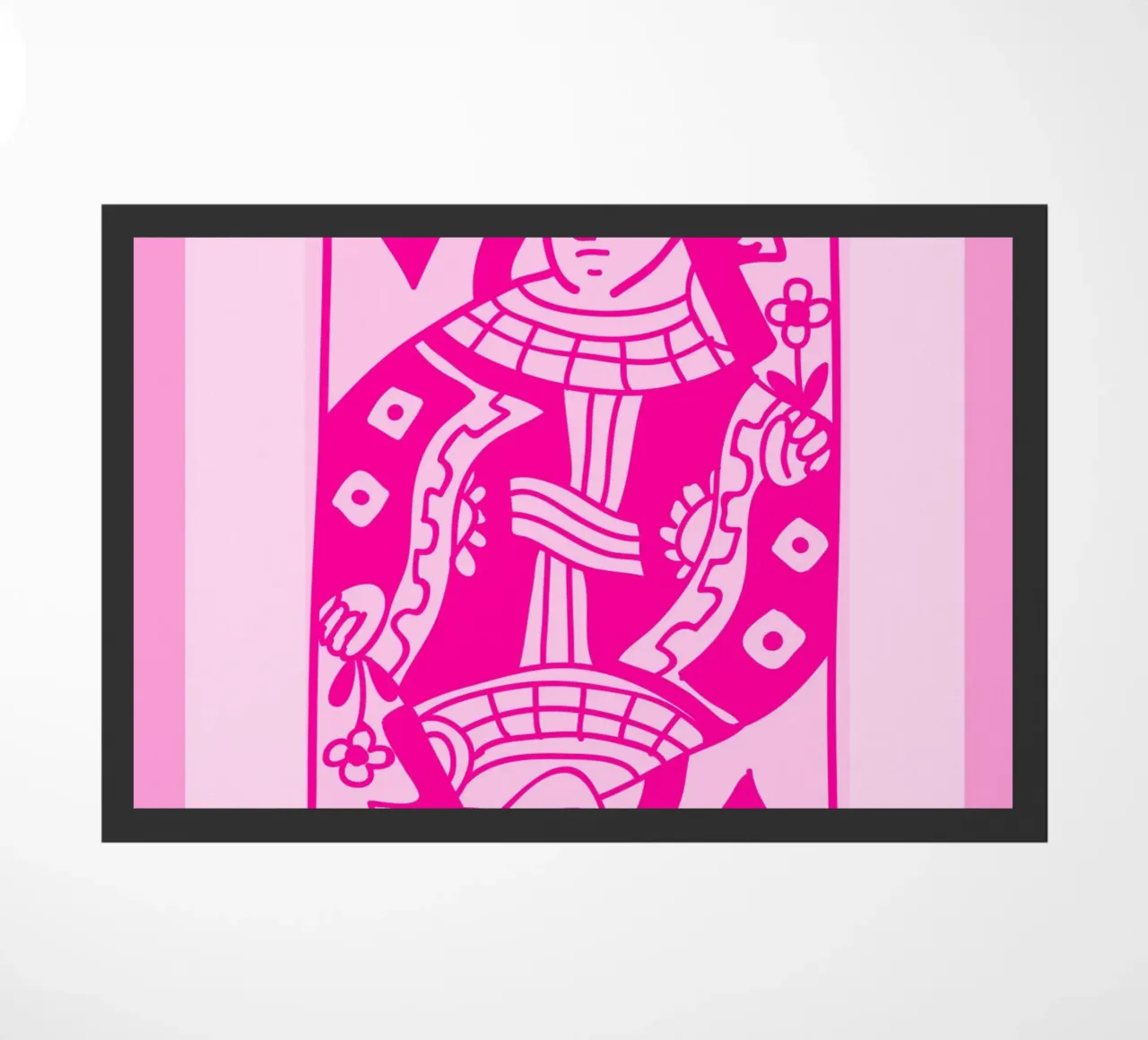 Fuchsia Queen of Hearts - Pop Art Card Print doormat by homdeco