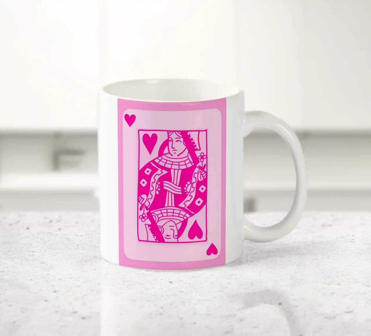 Fuchsia Hartenkoningin - Pop Art Kaart Print keramische mok van homdeco