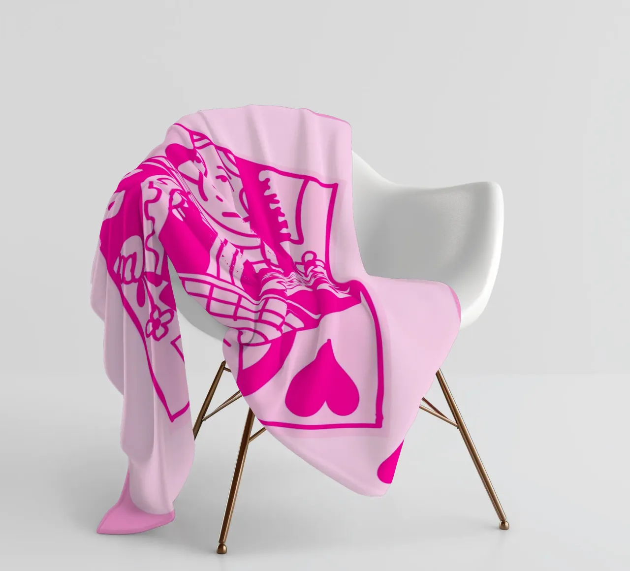 Fuchsia Queen of Hearts - Pop Art Card Print fleece blanket by homdeco