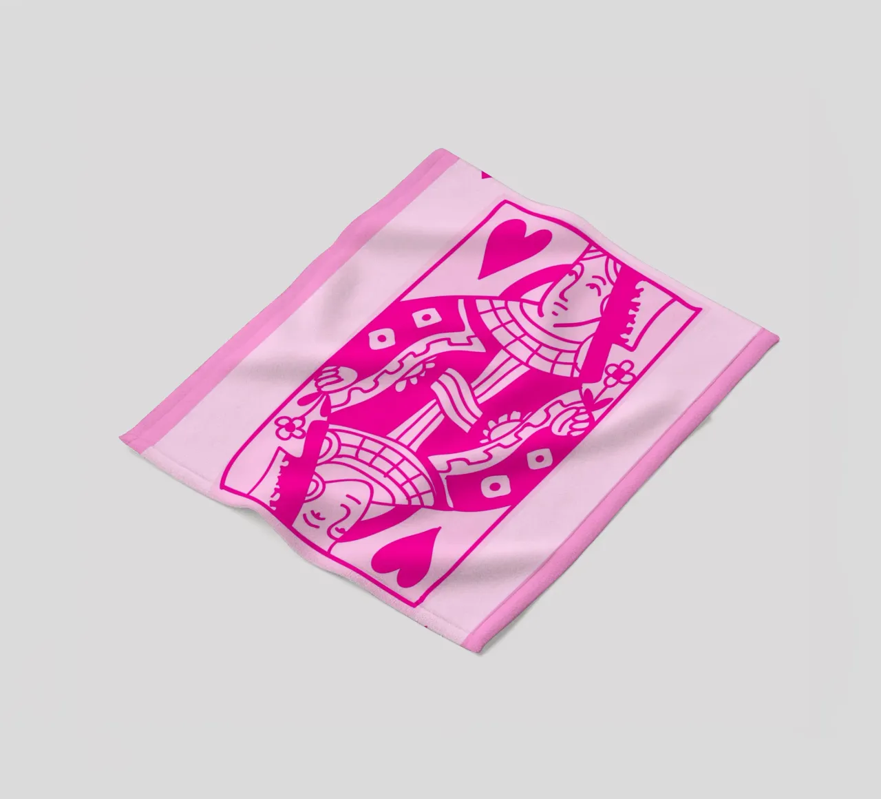 Fuchsia Queen of Hearts - Pop Art Card Print fleece blanket by homdeco