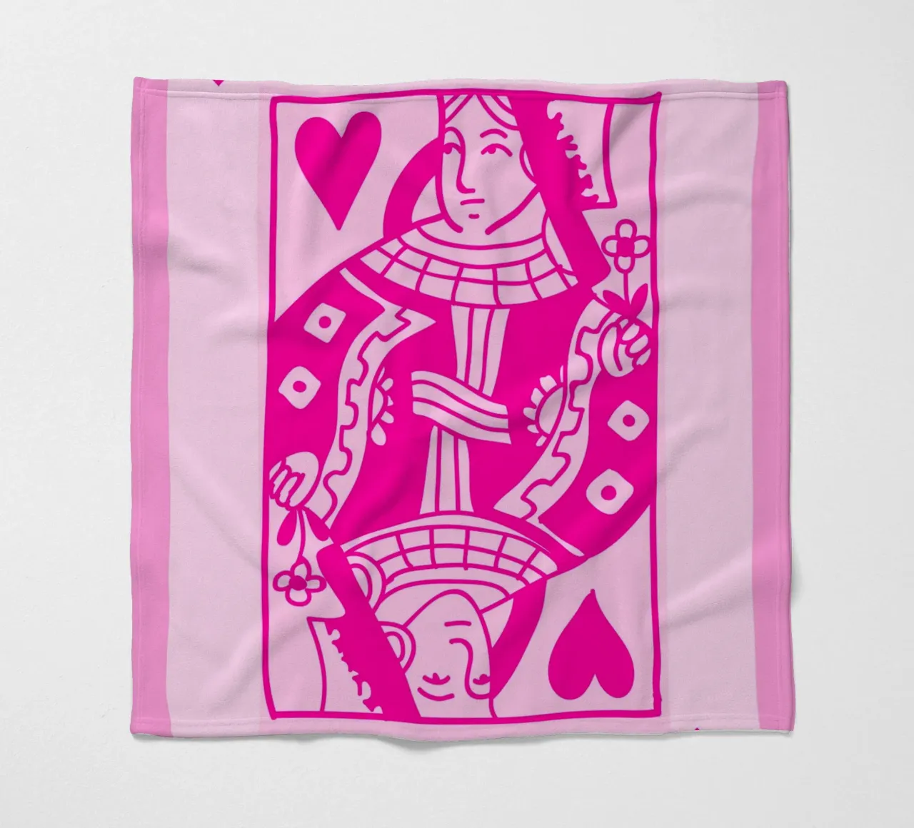 Fuchsia Queen of Hearts - Pop Art Card Print fleece blanket by homdeco