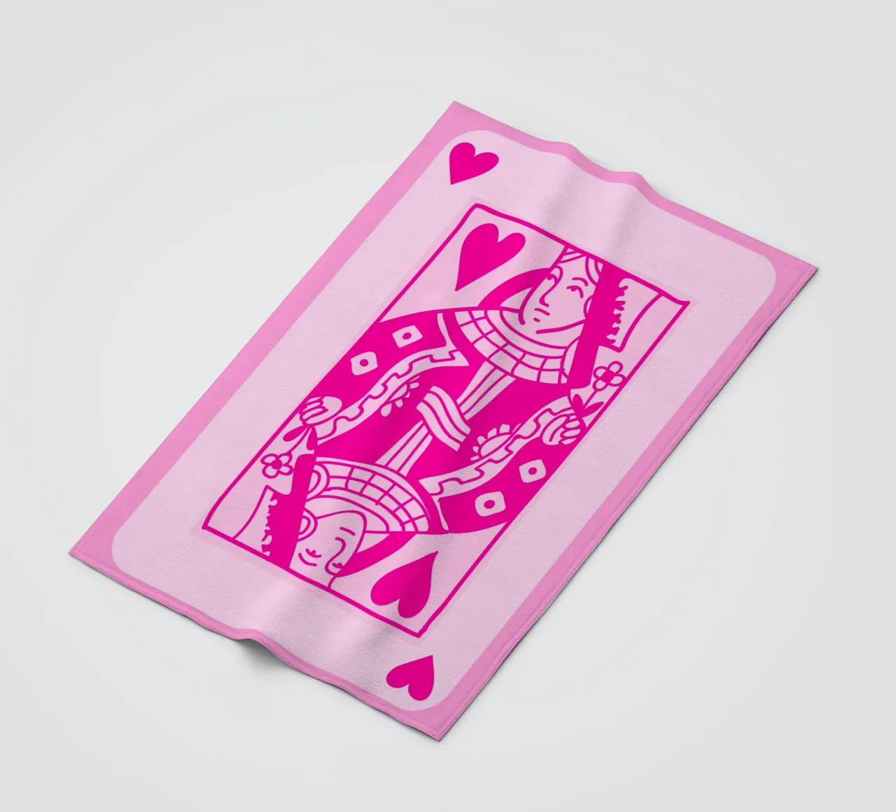 Fuchsia Queen of Hearts - Pop Art Card Print fleece blanket by homdeco