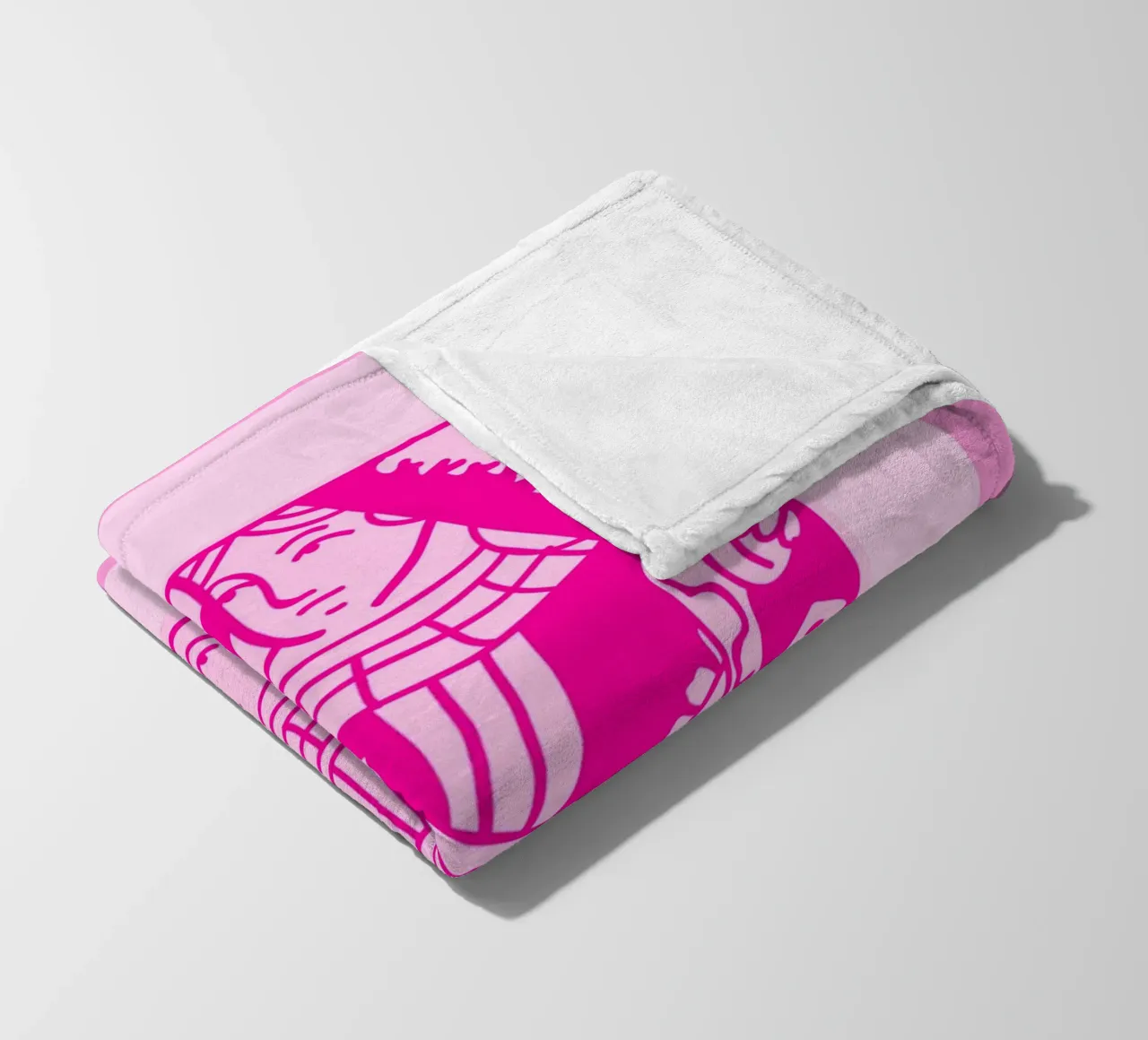 Fuchsia Queen of Hearts - Pop Art Card Print fleece blanket by homdeco