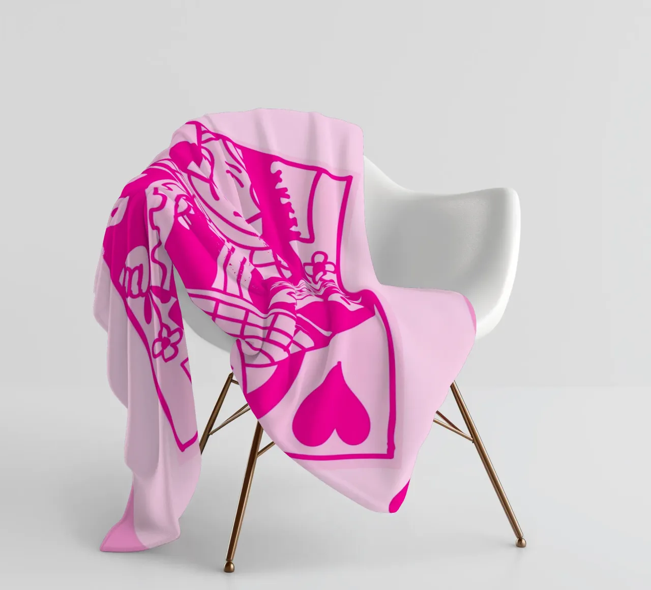Fuchsia Queen of Hearts - Pop Art Card Print fleece blanket by homdeco