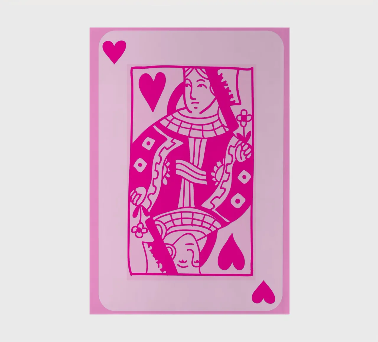 Fuchsia Queen of Hearts - Pop Art Card Print notebook by homdeco