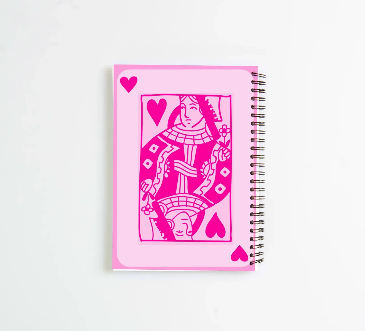 Fuchsia Queen of Hearts - Pop Art Card Print spiral notebook by homdeco