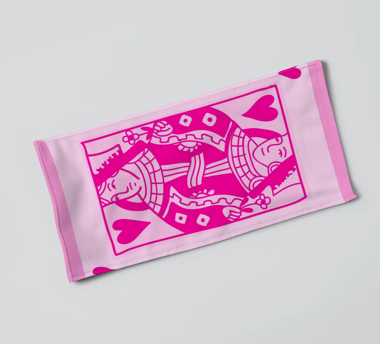 Fuchsia Queen of Hearts - Pop Art Card Print towel by homdeco