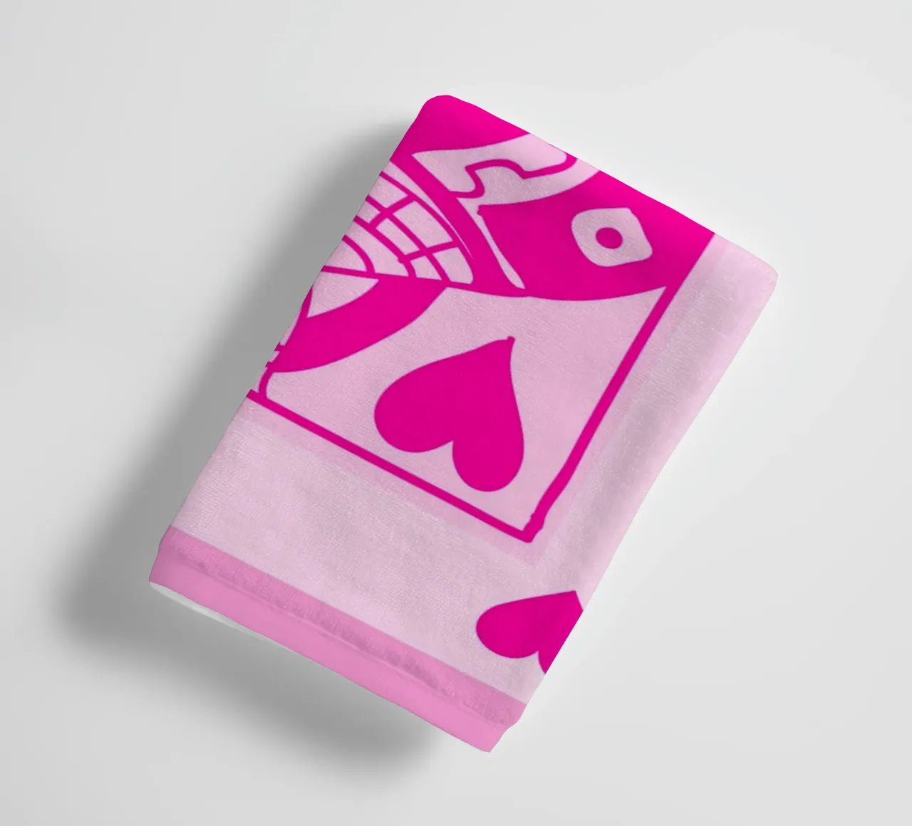 Fuchsia Queen of Hearts - Pop Art Card Print towel by homdeco