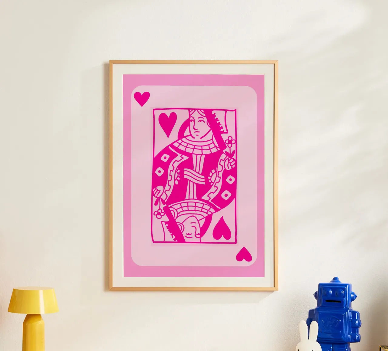 Fuchsia Hartenkoningin - Pop Art Kaart Print hahnemühle van homdeco