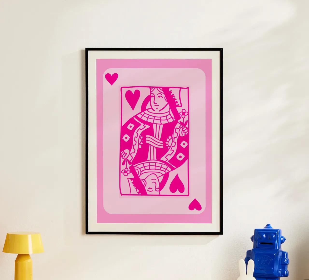 Fuchsia Hartenkoningin - Pop Art Kaart Print hahnemühle van homdeco
