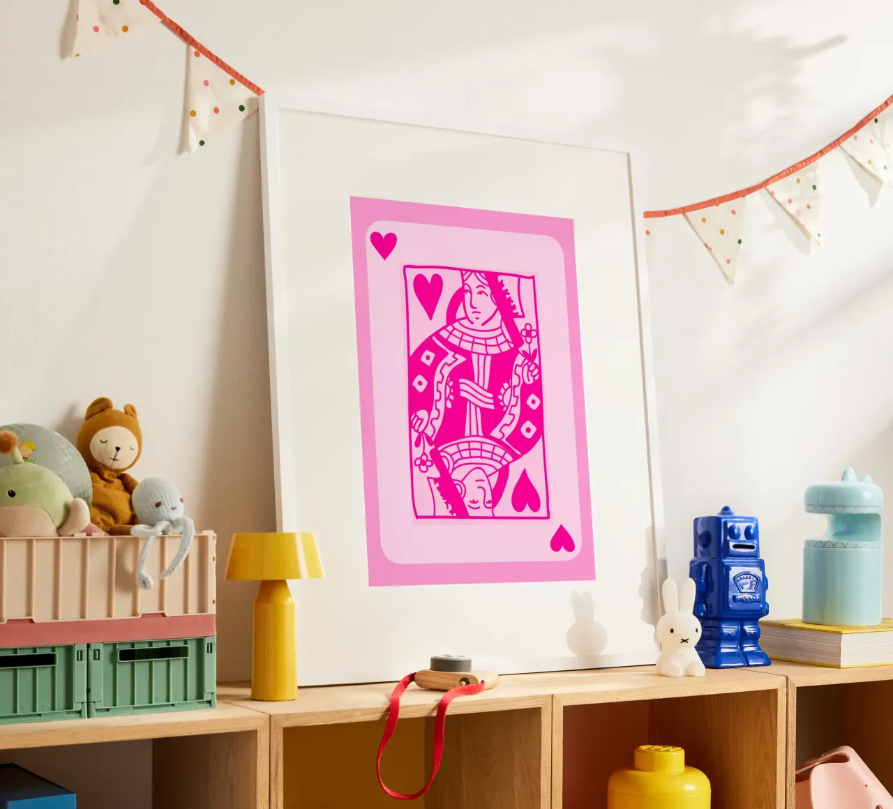 Fuchsia Hartenkoningin - Pop Art Kaart Print hahnemühle van homdeco