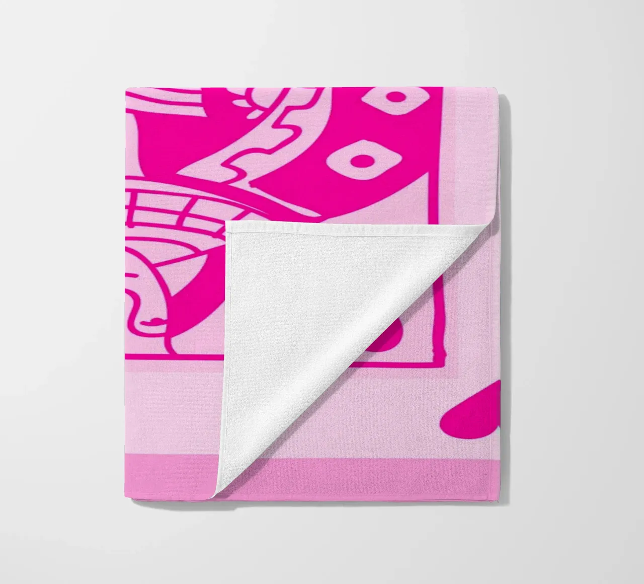Fuchsia Queen of Hearts - Pop Art Card Print beach towel by homdeco