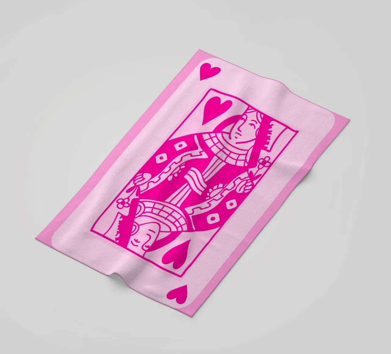 Fuchsia Queen of Hearts - Pop Art Card Print beach towel by homdeco