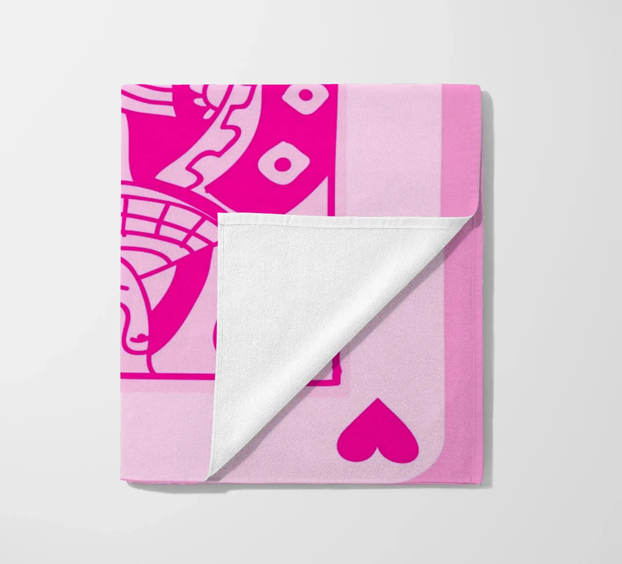 Fuchsia Queen of Hearts - Pop Art Card Print beach towel by homdeco