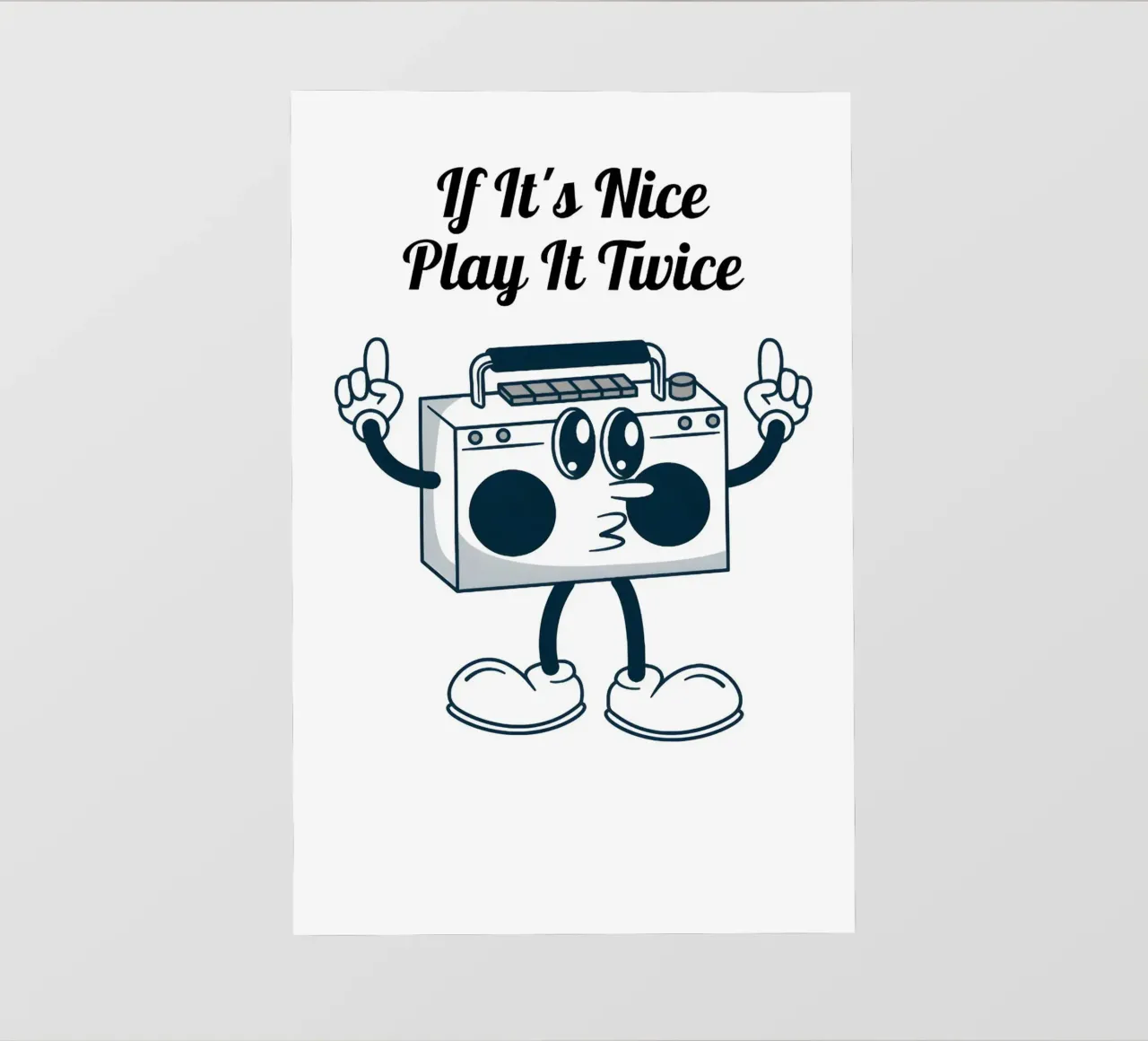 "If It's Nice Play It Twice" - Retro Boombox Kunst Backlit Folie von homdeco
