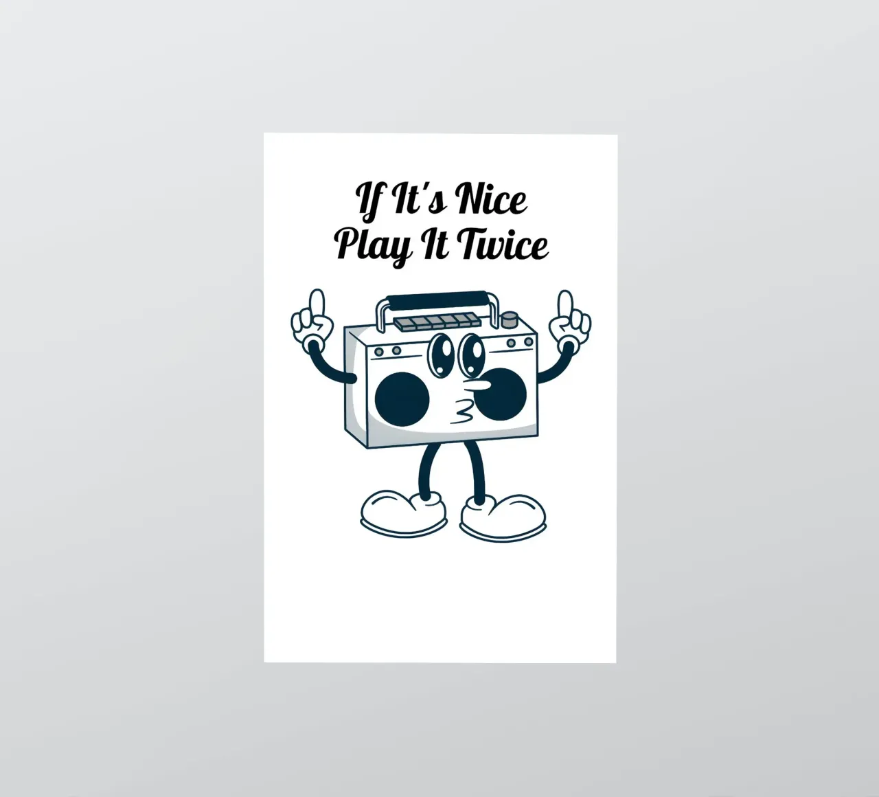 "If It's Nice Play It Twice" - Retro Boombox Kunst Sticker von homdeco