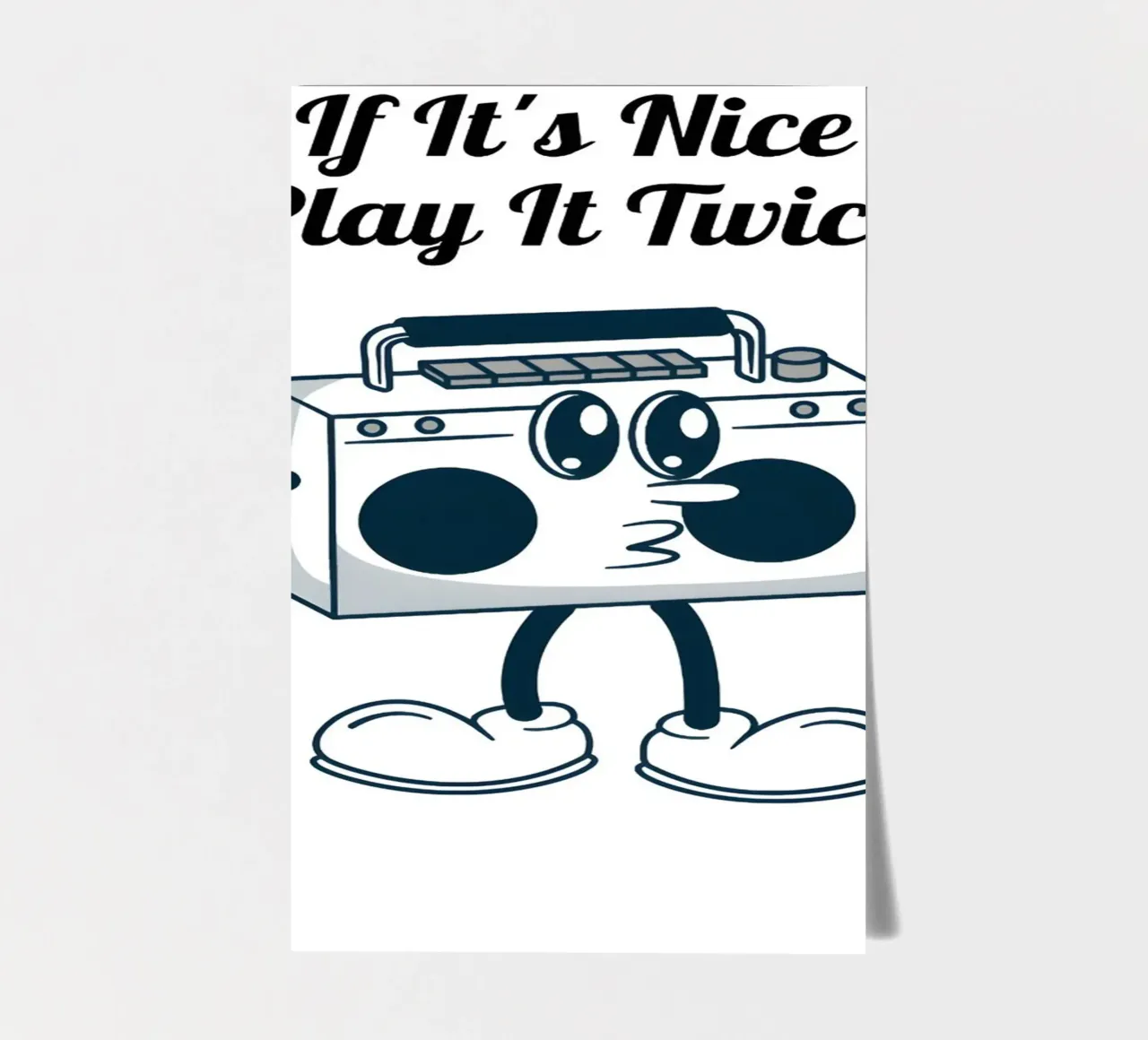 "If It's Nice Play It Twice" - Retro Boombox Kunst Stickerbogen von homdeco