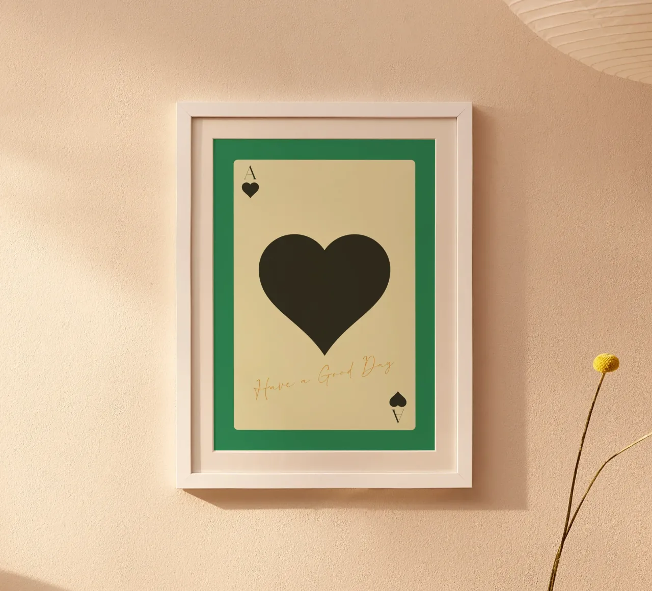 "Buona giornata" Asso di picche - Stampa verde e nera poster da homdeco