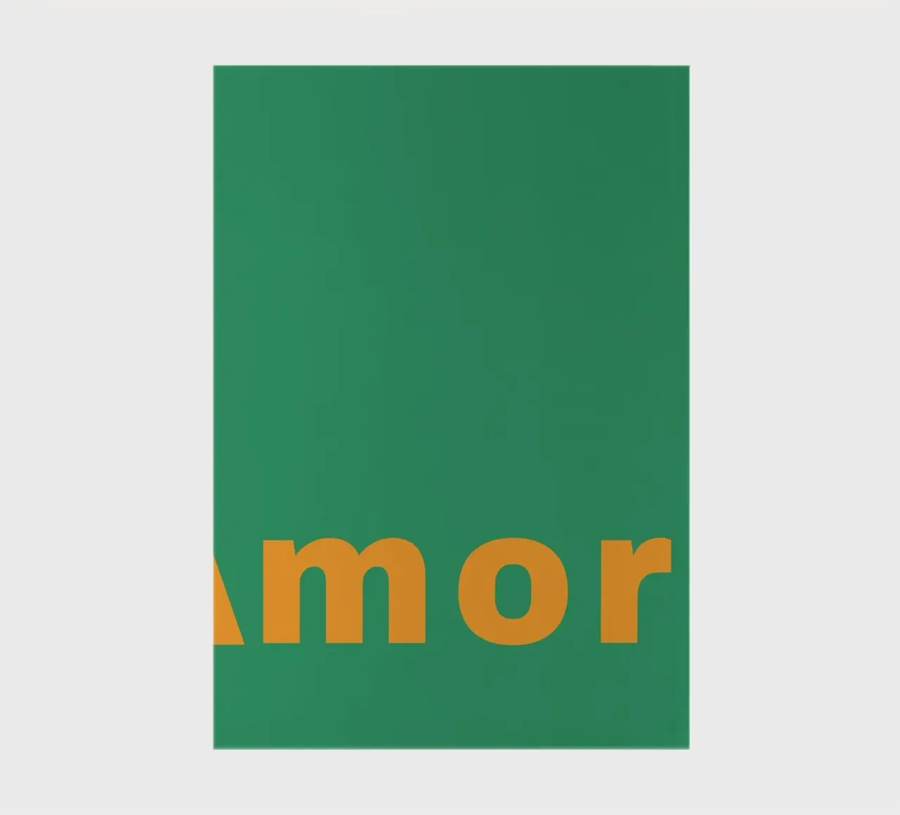 "Amore." Bold Text Art - Orange & Green Minimalist Print notebook by homdeco