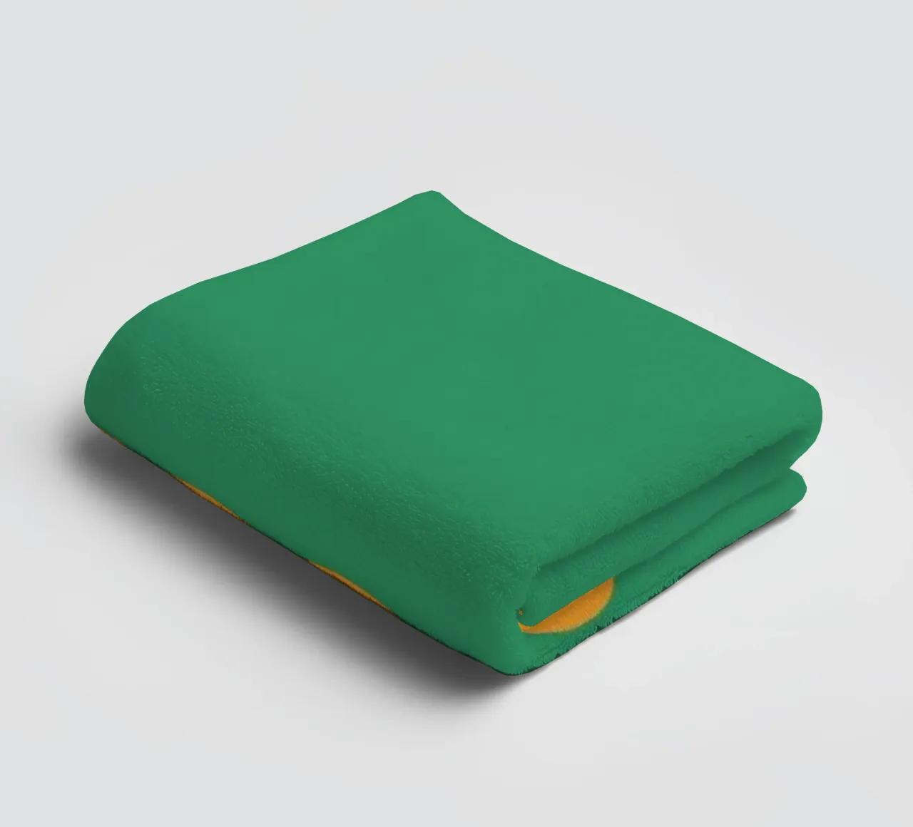 "Amore." Bold Text Art - Orange & Green Minimalist Print towel by homdeco