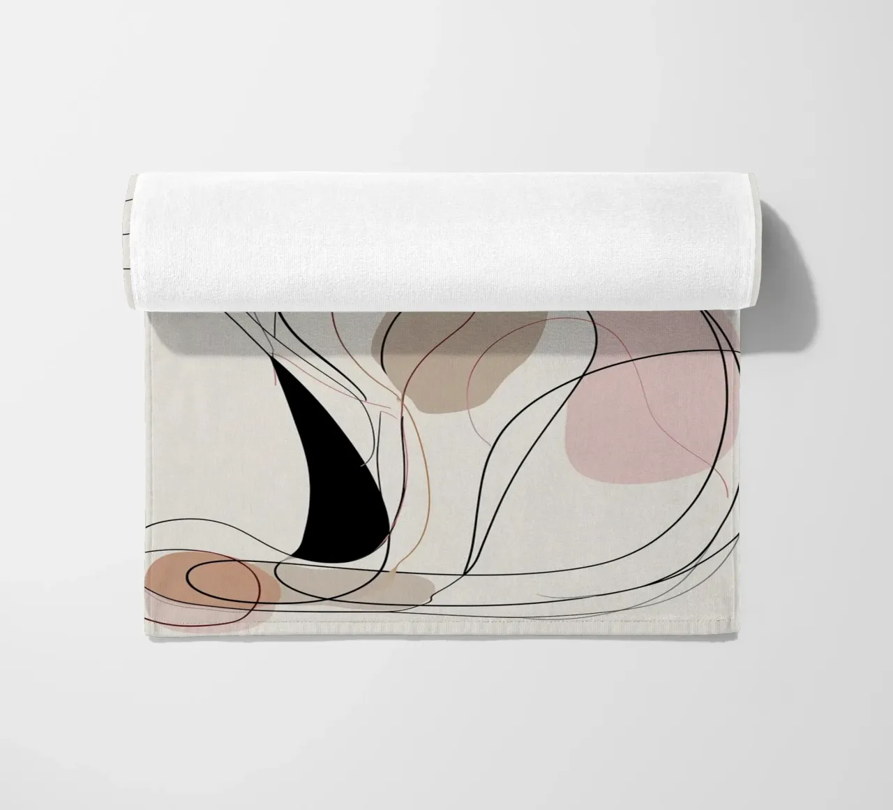 Elegant Graceful Cat Picture | Print Abstract Line Artwork toalla de playa de Kaji